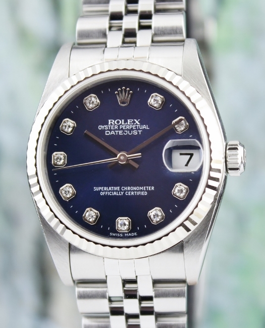 (image for) A ROLEX MID SIZE STEEL OYSTER PERPETUAL DATEJUST / 68274 / CERT